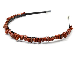 Ободок на голову женский с яшмой красной