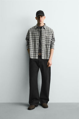 EMBROIDERED CHECK FLANNEL SHIRT - Zara фото 9
