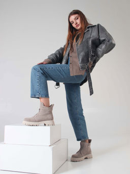 Ботинки 228.V.1541be. Каменный замша/Мех