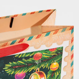 Цена за 2 шт. Пакет подарочный новогодний ламинированный «Зимний вечер», MS 18 х 23 х 10 см