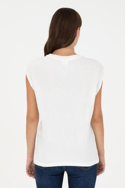 Женская футболка цвета экрю Неожиданная скидка в корзине - U.s. polo assn фото 5