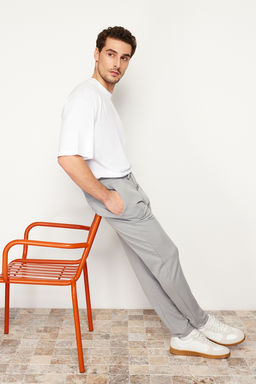 TRENDYOL MAN Gri Jogger Fit Lastikli Beli Baglamal? Dokulu Orme Rahat Pantolon TMNSS24PL00007 - Trendyolmilla фото 3