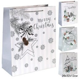 Цена за 12 шт. Пакет подарочный 26х32х12см / 5288L /уп 12/384/Новый год