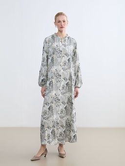 Hakim Yaka F?rf?rl? ?i?ekli Elbise