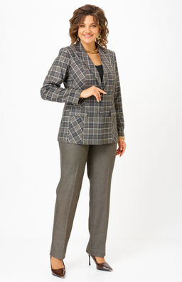 Костюм БелЭльСтиль 412/596 клетка + коричневый