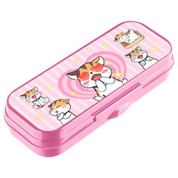 Пенал-футляр "Мяу" розовый, 215*90*43 (ПН-32586, СТАММ) пластик