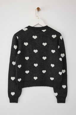 Antrasit Genis Kal?p Kalp Desenli Yumusak Dokulu Triko H?rka TWOAW26HI00033 - Trendyolmilla фото 6