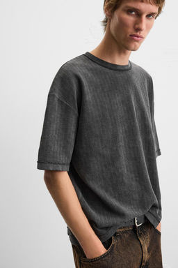WASHED TEXTURED KNIT T-SHIRT - Zara фото 23