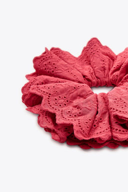 MAXI COTTON SCRUNCHIE WITH EMBROIDERY - Zara фото 5