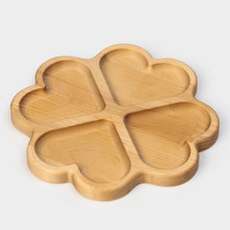 Менажница авторская Adelica «Сердце», 4 секции, 22×22×1.8 см, дерево берёза, пропитана минеральным маслом, коричневая