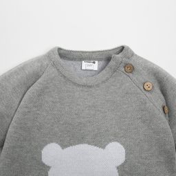 Комбинезон вязаный Крошка Я Мишка рост 62-68 см, цвет серый фото 2