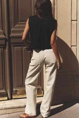 Z1975 STRAIGHT HIGH-WAIST FULL LENGTH STRIPED JEANS - Zara фото 3