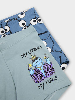 Трусы мужские боксеры мультипак (2 шт.) серо-синие с контурными героями - Mark formelle фото 7