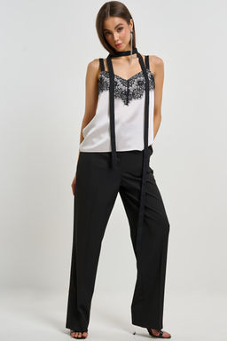 Топ на бретелях жемчужный