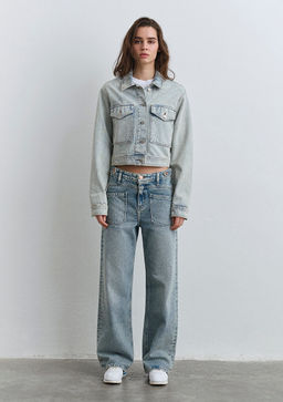 Risa All Blue Golgeli Buz Mavi Jean Ceket  фото 2