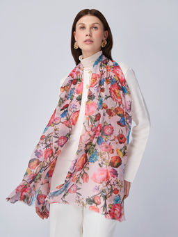 Большой, мягкий, тонкий и очень нежный двусторонний палантин с рисунком - Tantino фото 3