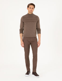 Kahverengi Slim Fit Kanvas Pantolon - Pierre cardin фото 3