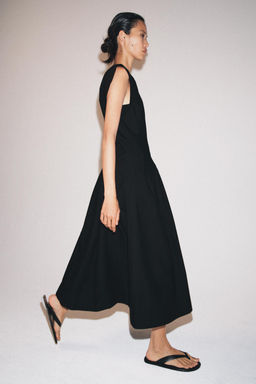 VESTIDO POPEL?N PLIEGUES ZW COLLECTION / Negro - Zara фото 13