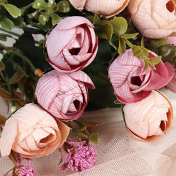 Цветок искусственный 30 см / OH081318 /уп 150/900/ (Бежевый с розовым ) - Галеонтрейд фото 9