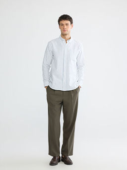 Regular Fit ?izgili Oxford Erkek G?mlek