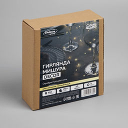 Гирлянда Мишура 20 м роса, IP44, серебристая нить, 600 LED, 8 режимов, свечение тёплое белое, 18 В - Luazon lighting фото 9