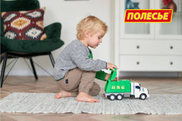 Профи, автомобиль коммунальный инерционный (со светом и звуком) (зелёный) (в коробке) - Полесье фото 9