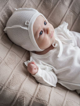 Чепчик Молоко из ажурного хлопка 0+ - Bungly фото 2
