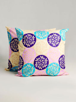 Комплект наволочек поплин - Медальоны, цвет синий фиолет 70х70/Наволочка 70х70 - 2 шт.