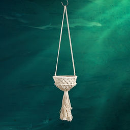 Подвес для кашпо - макраме «Луна», 15×15×12 см, текстиль, бежевый