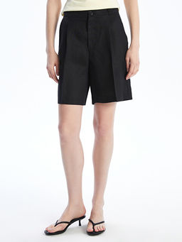 Loose Fit %100 Keten Kad?n ?ort