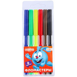 Фломастеры, 6 цветов, Смешарики