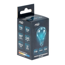 Цена за 5 шт. Лампа светодиодная Luazon Lighting, G45, 7 Вт, E14, 630 Лм, 4000 К, свечение нейтральное белое