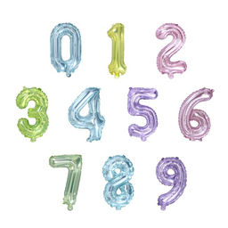 Воздушные шары фольгированные 16" «Набор цифры 0-9», для палочки, МИКС