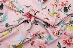 Штапель Цветущая долина цв.нежно-розовый, ш.1.45м, вискоза-100%, 100гр/м.кв - Купава фото 13