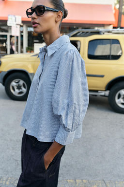 STRIPED FLORAL PRINT SHIRT - Zara фото 10