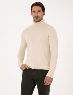 Bej Slim Fit Basic Kazak