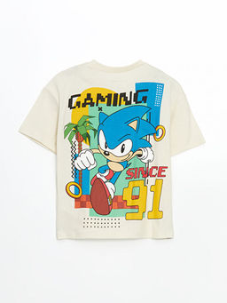 Bisiklet Yaka Sonic Bask?l? Erkek ?ocuk Ti??rt