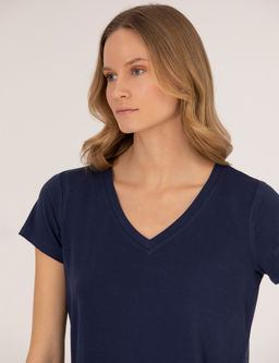 Lacivert Comfort Fit Basic Ti__rt