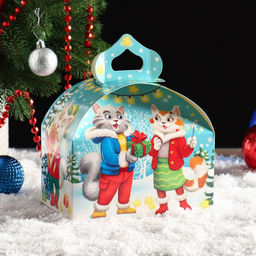 Цена за 5 шт. Подарочная коробка Дружная семья, сундучок, 18,5 х 12,5 х 16,5 см