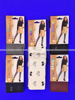 Цена за 5 шт. 5 ПАР - Dover (Алиса) колготки детские школьные "КОШЕЧКИ" арт. 2195