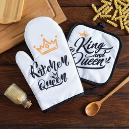 Кухонный набор 2 прихватки Доляна Queen, прихватка 17х17 см, рукав. 26х16 см