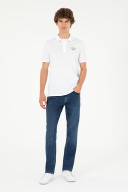 Футболка Regular Fit Polo Yaka белая из хлопка