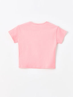 Bask?l? Bisiklet Yaka K?sa Kollu K?z Bebek Ti??rt 2li - Waikiki фото 3