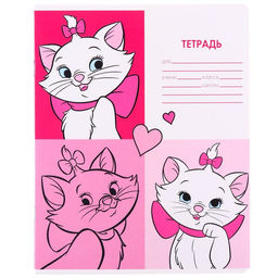 Цена за 10 шт. Тетрадь 12 листов, 5 видов МИКС, крупная клетка, Коты аристократы - Disney фото 9