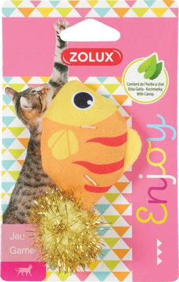 ZOLUX, Игрушка для кошек с кошачьей мятой "Загадочная рыбка", 8.5 см, 580722
