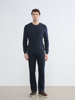 Bisiklet Yaka Y?n Kar???ml? Erkek Triko Kazak