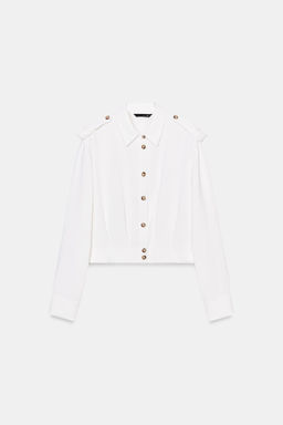 SHORT SHIRT WITH SHOULDER TABS - Zara фото 14
