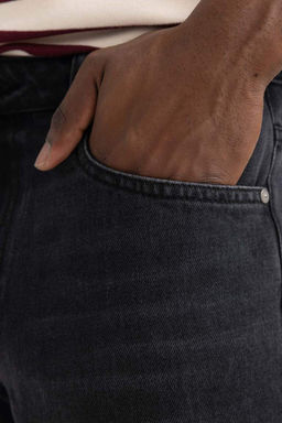 Обычный зауженный крой Джинсовые брюки нормальной формы с нормальной талией и нормальными штанинами - Defacto фото 4