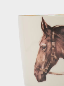 Кружка, 500 мл, фарфор N, бело-золотистая, Голова лошади, Horse - Anna lafarg фото 3