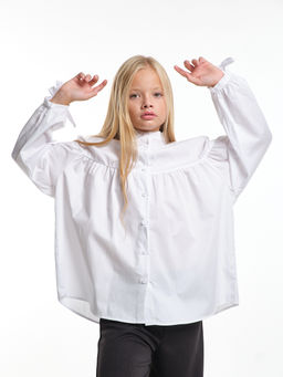 Рубашка для девочки подросткам школьная форма UD 8016 белый - Mini maxi фото 3